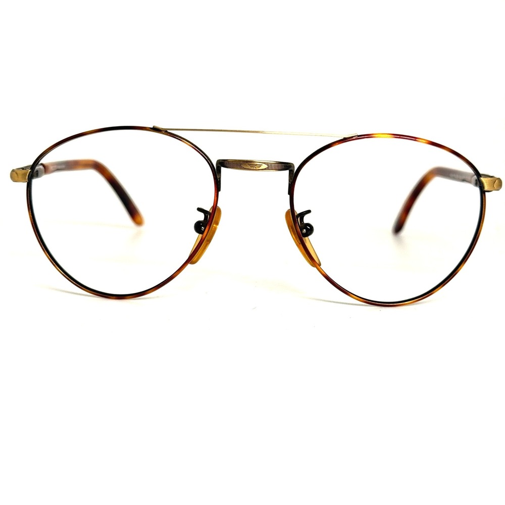 Police 2220 Vintage Aviator Eyeglasses Gold Tortoise Made in Italy 51-20 423
